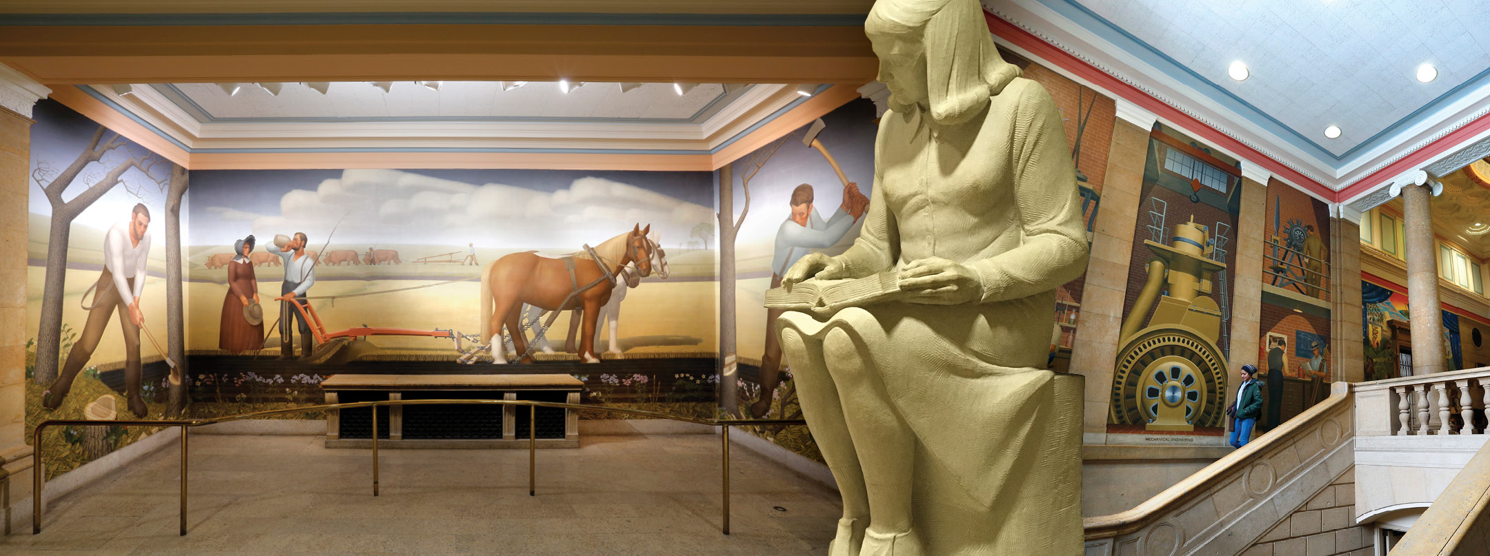 Breaking the prairie sod, Library Boy and Girl, When tillage begins, other arts follow