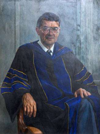 Portrait of Eaton, seated in academic gown